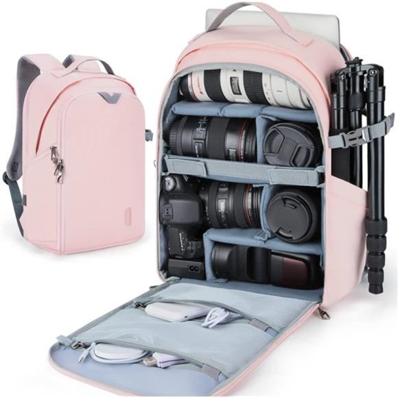 Camera Backpack, DSLR SLR Camera Bag Backpack Fits 15.6 Inch Laptop,Anti-Theft - Picture 1 of 7